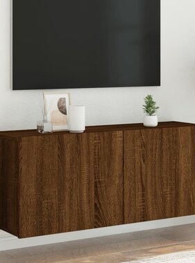 vidaXL Tv-meubel wandgemonteerd 100x30x41 cm bruineikenkleurig