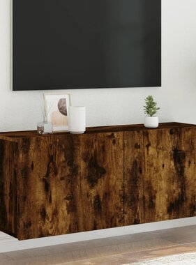 vidaXL Tv-meubel wandgemonteerd 100x30x41 cm gerookt eikenkleurig