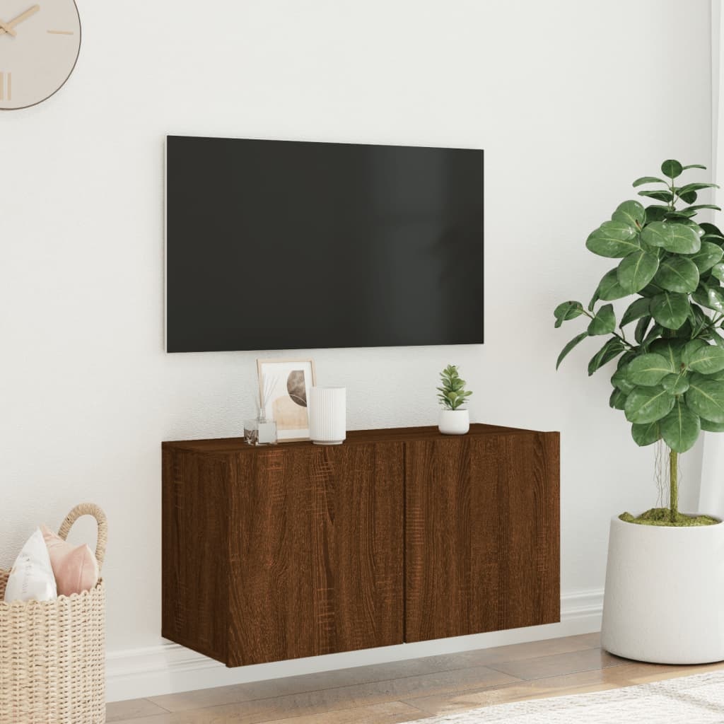 vidaXL Tv-meubel wandgemonteerd 80x30x41 cm bruineikenkleurig