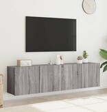 vidaXL Tv-meubels 2 st wandgemonteerd 80x30x41 cm grijs sonoma eiken