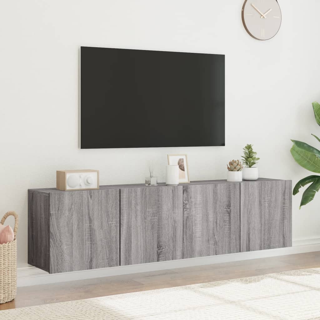 vidaXL Tv-meubels 2 st wandgemonteerd 80x30x41 cm grijs sonoma eiken