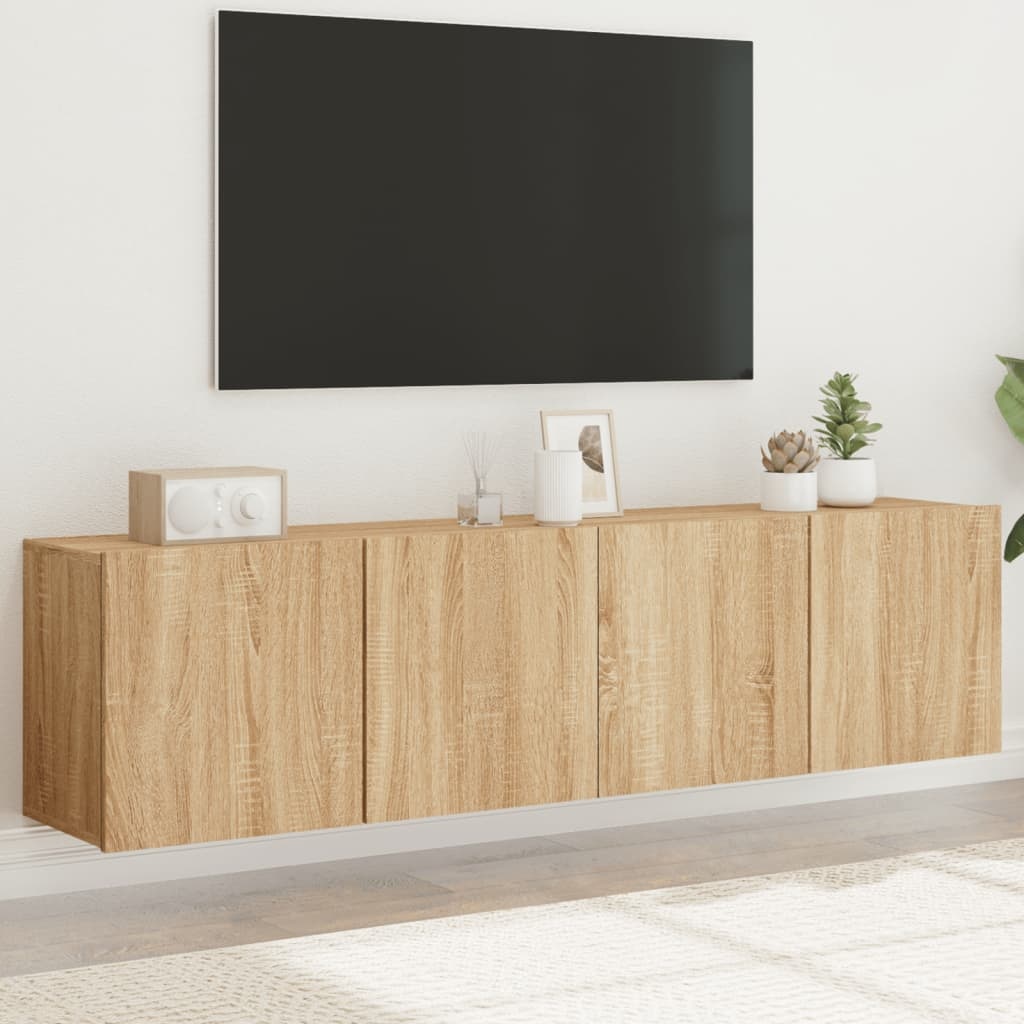 vidaXL Tv-meubels 2 st wandgemonteerd 80x30x41 cm sonoma eikenkleurig