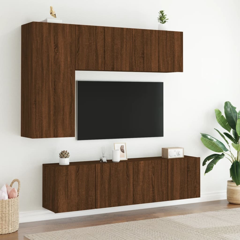 VidaXL Tv-meubels 2 st wandgemonteerd 60x30x41 cm bruineikenkleurig