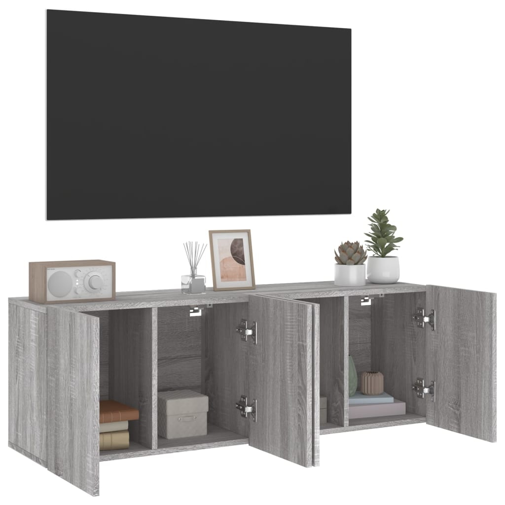 VidaXL Tv-meubels 2 st wandgemonteerd 60x30x41 cm grijs sonoma eiken