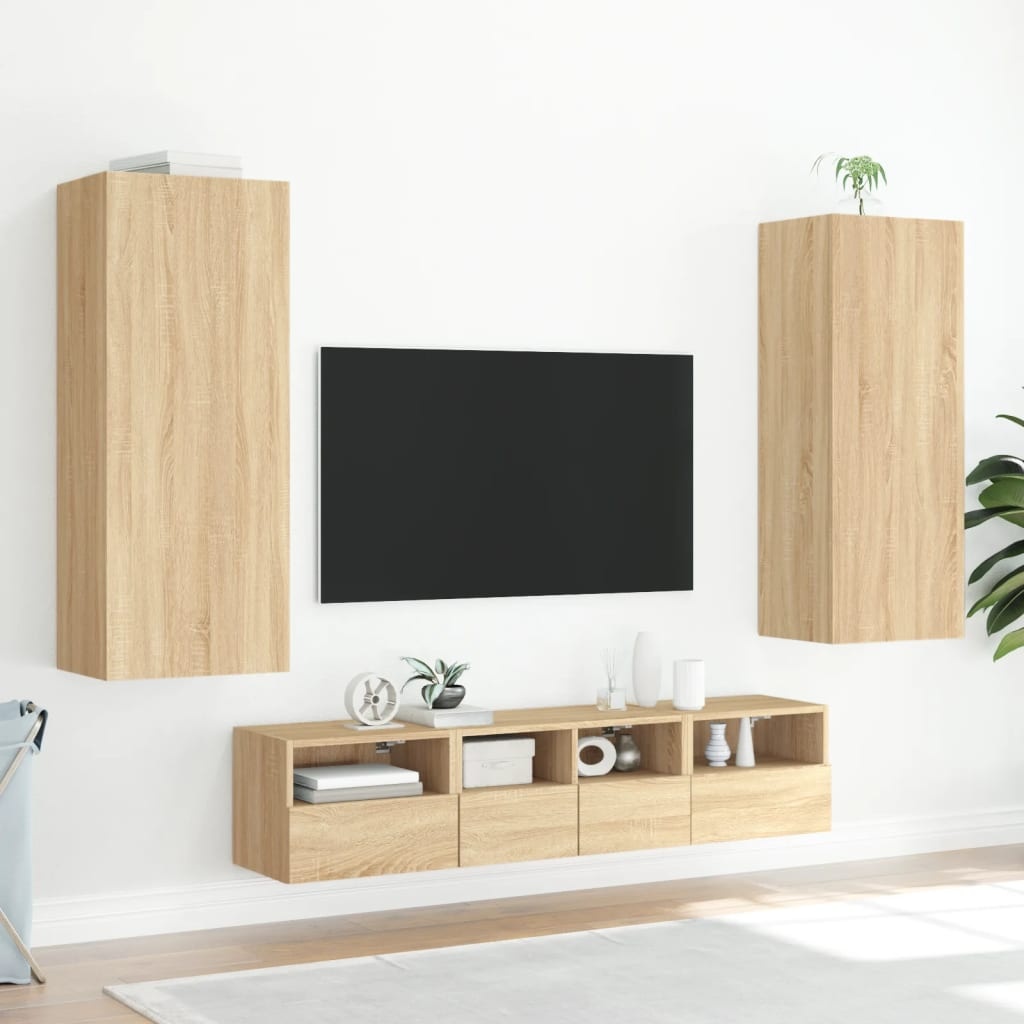 VidaXL Tv-wandmeubel 40,5x30x102 cm bewerkt hout sonoma eikenkleurig