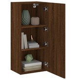 VidaXL Tv-wandmeubel 40,5x30x90 cm bewerkt hout bruineikenkleurig