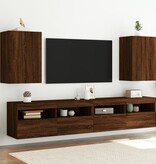VidaXL Tv-wandmeubels 2 st 40,5x30x60 cm bewerkt hout bruineikenkleur