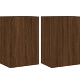 VidaXL Tv-wandmeubels 2 st 40,5x30x60 cm bewerkt hout bruineikenkleur