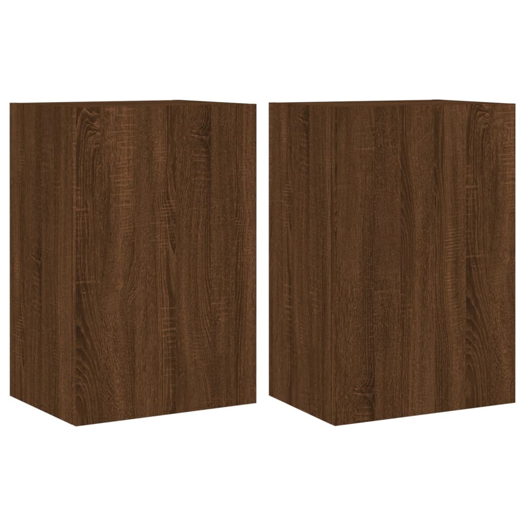 VidaXL Tv-wandmeubels 2 st 40,5x30x60 cm bewerkt hout bruineikenkleur