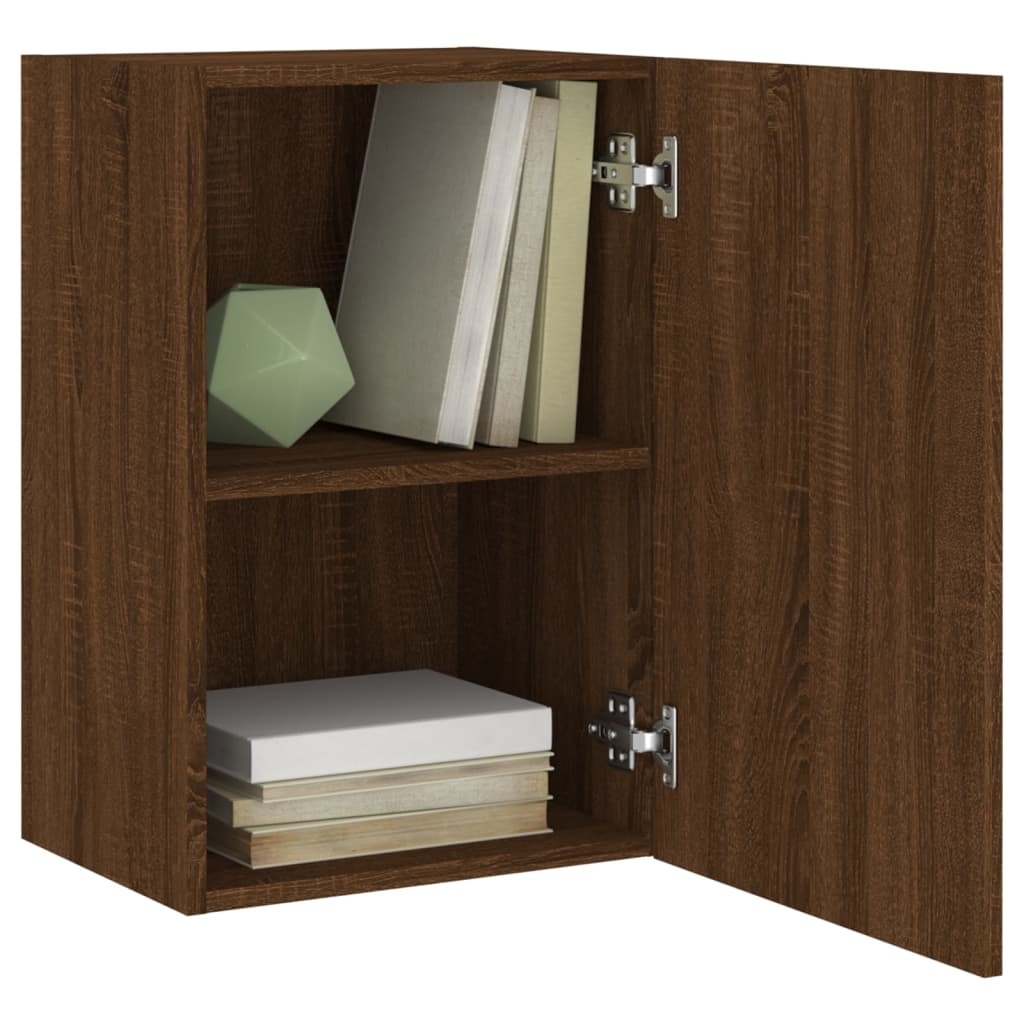 VidaXL Tv-wandmeubels 2 st 40,5x30x60 cm bewerkt hout bruineikenkleur