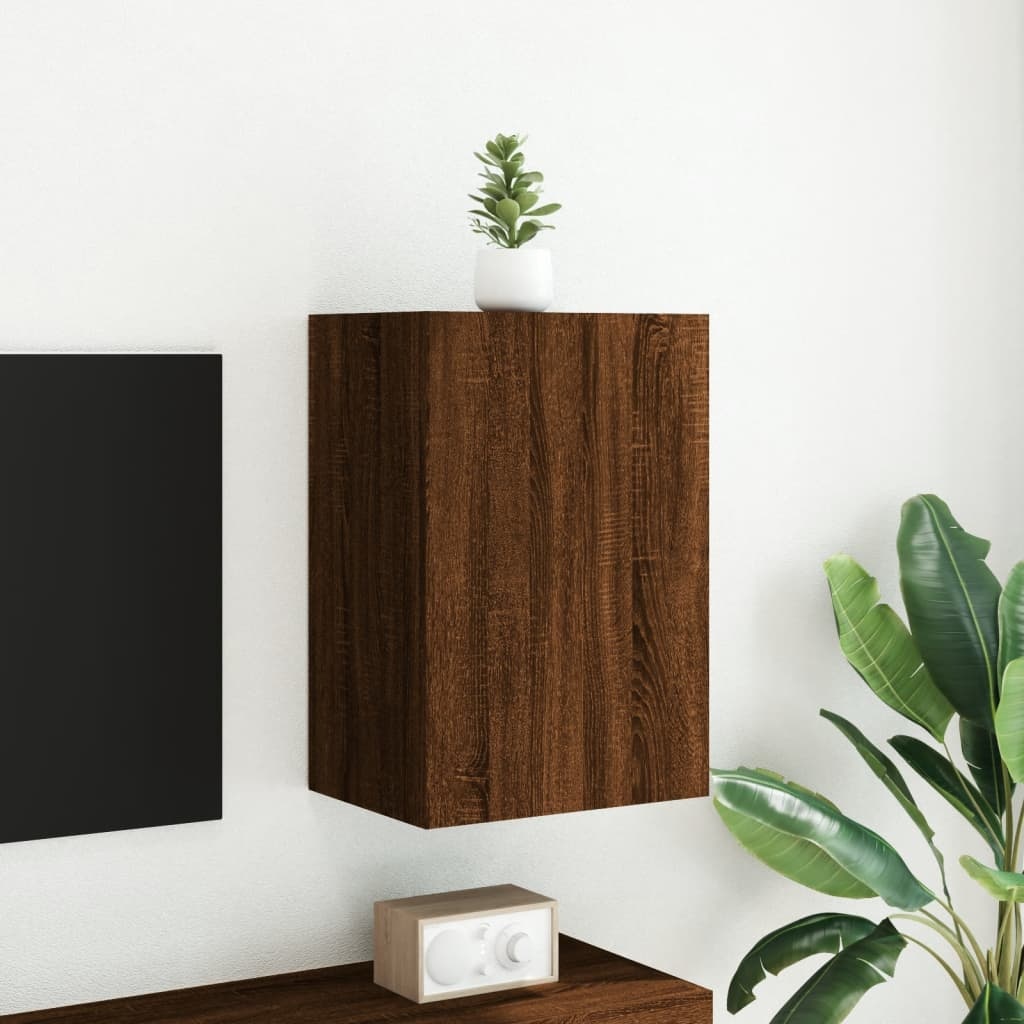 VidaXL Tv-wandmeubel 40,5x30x60 cm bewerkt hout bruineikenkleurig