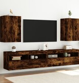 VidaXL Tv-wandmeubels 2 st 40,5x30x60 cm bewerkt hout gerookt eiken