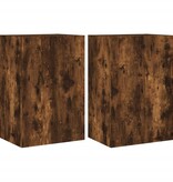 VidaXL Tv-wandmeubels 2 st 40,5x30x60 cm bewerkt hout gerookt eiken