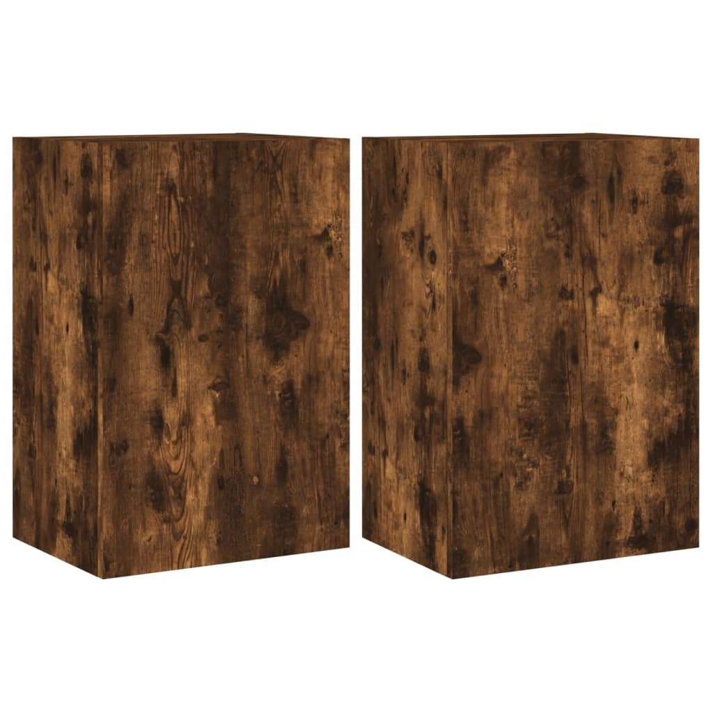 VidaXL Tv-wandmeubels 2 st 40,5x30x60 cm bewerkt hout gerookt eiken