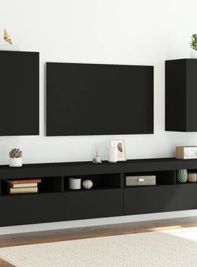 vidaXL Tv-wandmeubels 2 st 40,5x30x60 cm bewerkt hout zwart