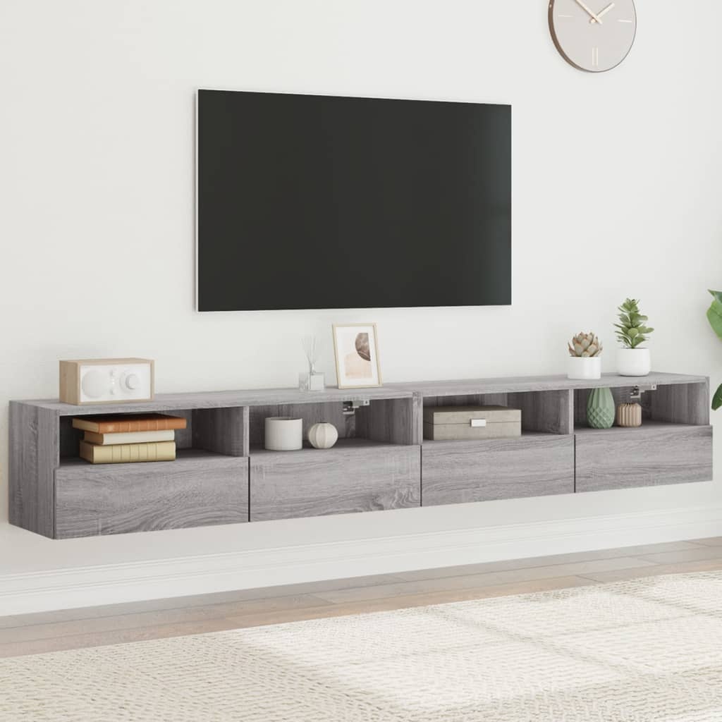 VidaXL Tv-wandmeubels 2 st 100x30x30 cm hout grijs sonoma
