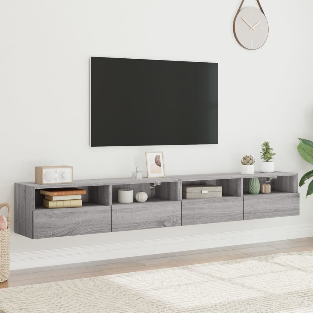 VidaXL Tv-wandmeubels 2 st 100x30x30 cm hout grijs sonoma