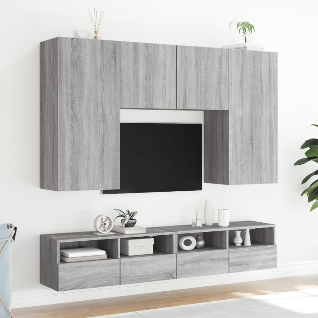 VidaXL Tv-wandmeubels 2 st 100x30x30 cm hout grijs sonoma