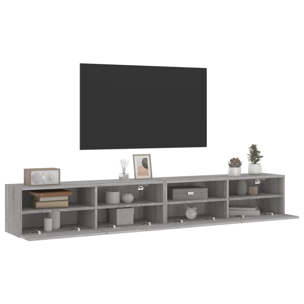 VidaXL Tv-wandmeubels 2 st 100x30x30 cm hout grijs sonoma