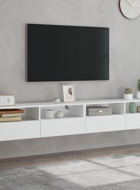 VidaXL Tv-wandmeubels 2 st 100x30x30 cm bewerkt hout wit