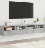 VidaXL Tv-wandmeubels 2 st 80x30x30 cm bewerkt hout betongrijs