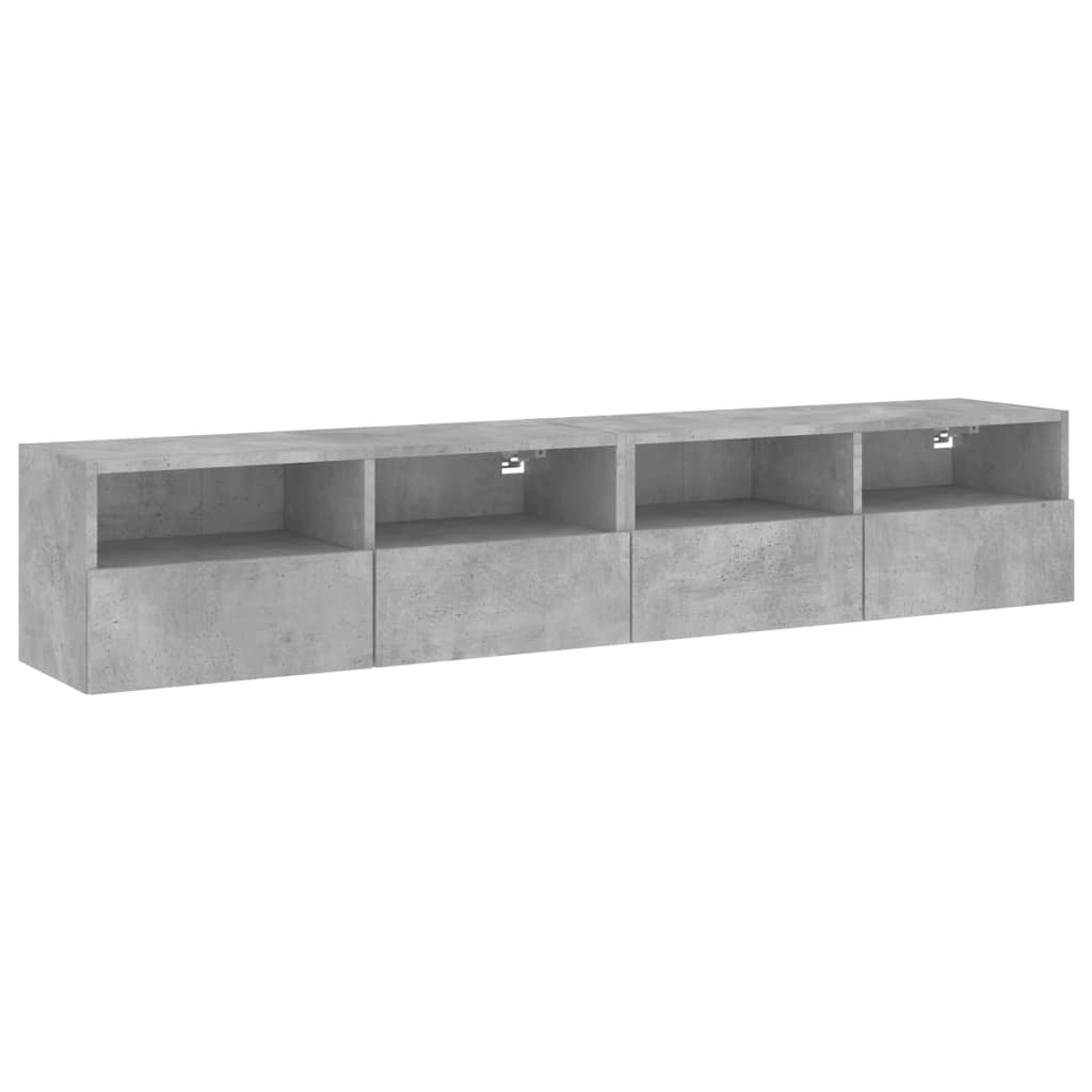 VidaXL Tv-wandmeubels 2 st 80x30x30 cm bewerkt hout betongrijs