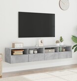 VidaXL Tv-wandmeubels 2 st 80x30x30 cm bewerkt hout betongrijs