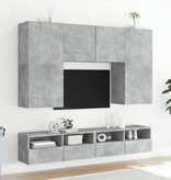 vidaXL Tv-wandmeubels 2 st 80x30x30 cm bewerkt hout betongrijs