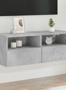 VidaXL Tv-wandmeubel 80x30x30 cm bewerkt hout betongrijs