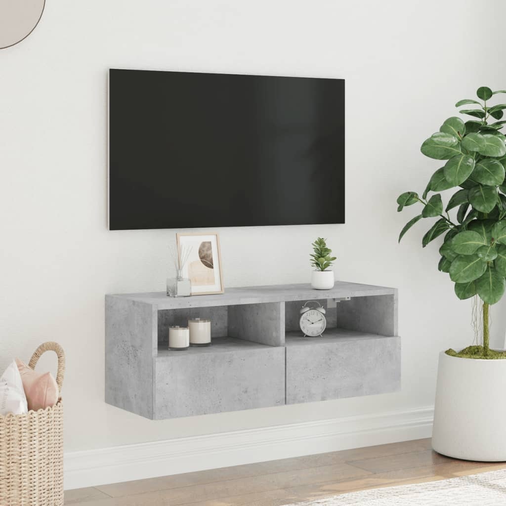VidaXL Tv-wandmeubel 80x30x30 cm bewerkt hout betongrijs
