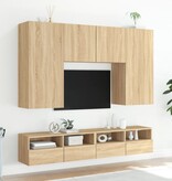 vidaXL Tv-wandmeubels 2 st 80x30x30 cm bewerkt hout sonoma eikenkleur