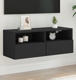 vidaXL Tv-wandmeubel 80x30x30 cm bewerkt hout zwart
