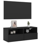 vidaXL Tv-wandmeubel 80x30x30 cm bewerkt hout zwart