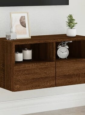 VidaXL Tv-wandmeubel 60x30x30 cm bewerkt hout bruineikenkleurig