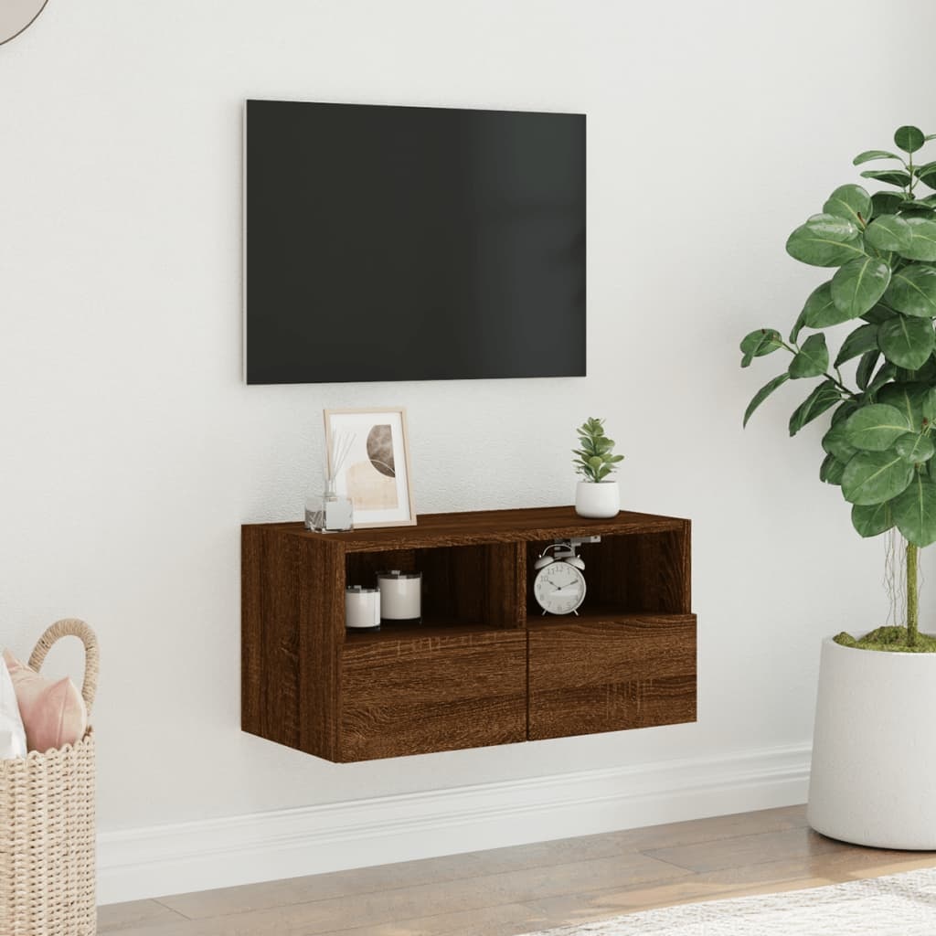 vidaXL Tv-wandmeubel 60x30x30 cm bewerkt hout bruineikenkleurig