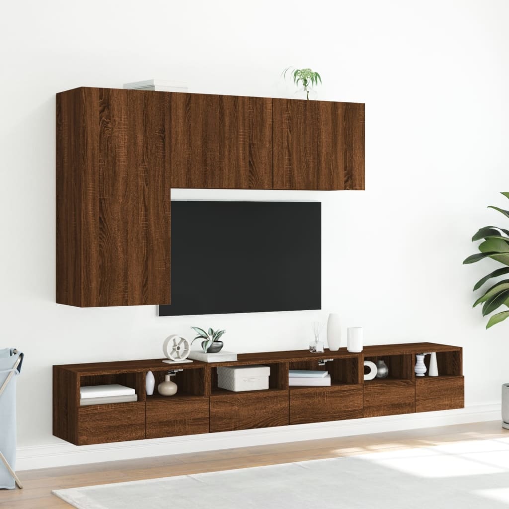 VidaXL Tv-wandmeubel 60x30x30 cm bewerkt hout bruineikenkleurig
