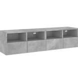 vidaXL Tv-wandmeubels 2 st 60x30x30 cm bewerkt hout betongrijs