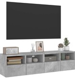 vidaXL Tv-wandmeubels 2 st 60x30x30 cm bewerkt hout betongrijs