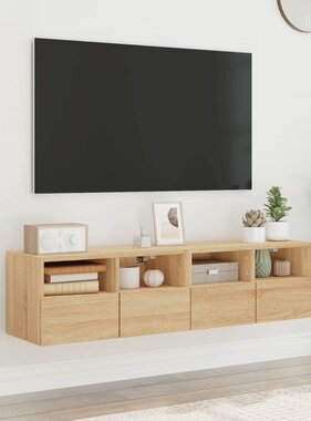 vidaXL Tv-meubels 2 st 60x30x30 cm bewerkt hout sonoma eikenkleurig