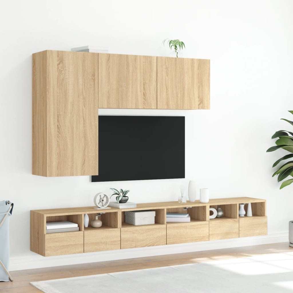 vidaXL Tv-meubels 2 st 60x30x30 cm bewerkt hout sonoma eikenkleurig