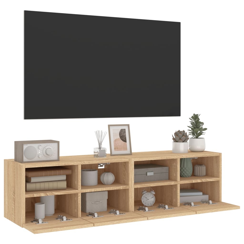 vidaXL Tv-meubels 2 st 60x30x30 cm bewerkt hout sonoma eikenkleurig