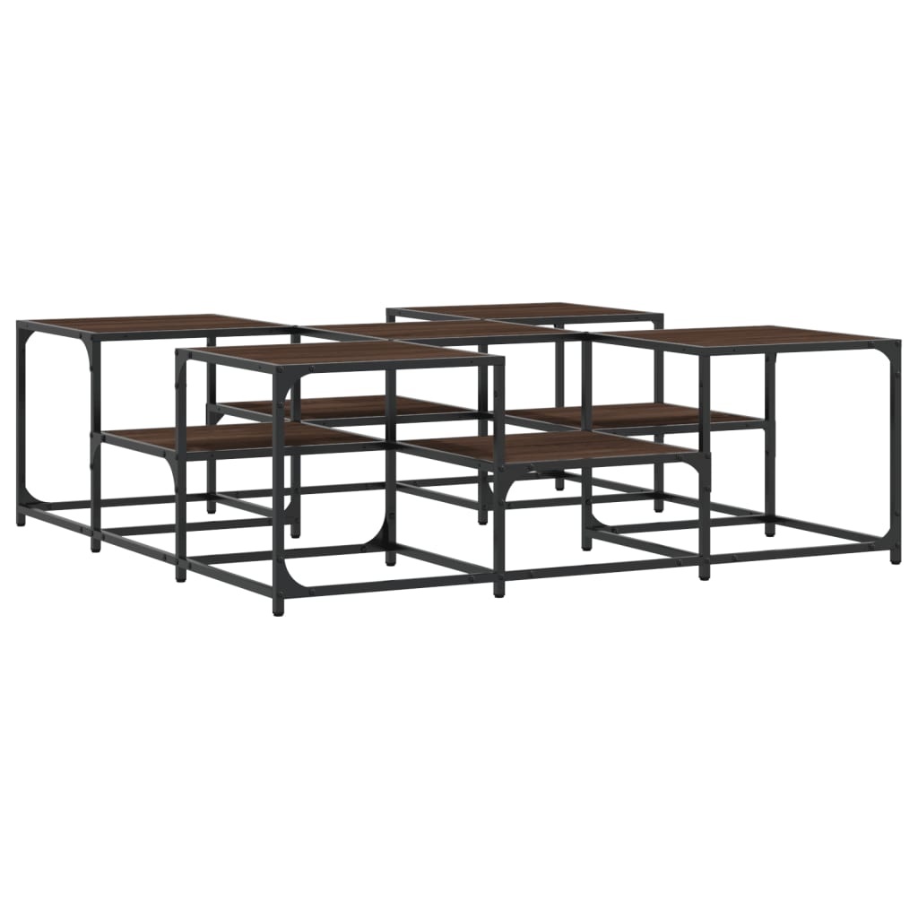 VidaXL Salontafel 121x121x40 cm bewerkt hout bruineikenkleurig