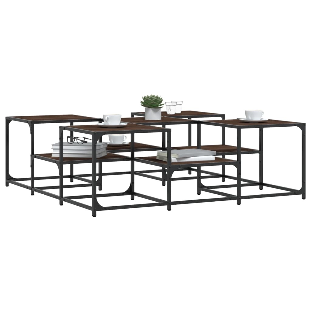 VidaXL Salontafel 121x121x40 cm bewerkt hout bruineikenkleurig
