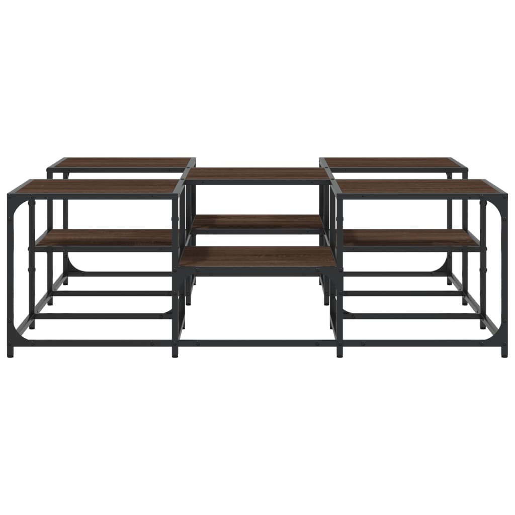 VidaXL Salontafel 121x121x40 cm bewerkt hout bruineikenkleurig