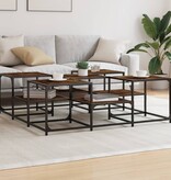 VidaXL Salontafel 121x121x40 cm bewerkt hout gerookt eikenkleurig