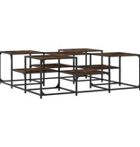 VidaXL Salontafel 121x121x40 cm bewerkt hout gerookt eikenkleurig