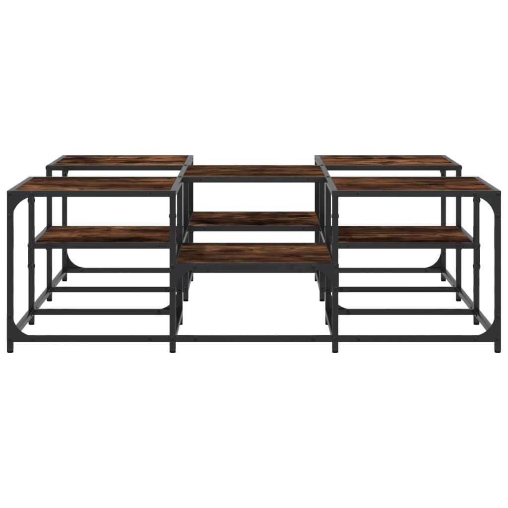 VidaXL Salontafel 121x121x40 cm bewerkt hout gerookt eikenkleurig