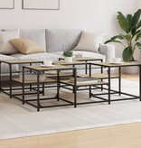 VidaXL Salontafel 121x121x40 cm bewerkt hout sonoma eikenkleurig