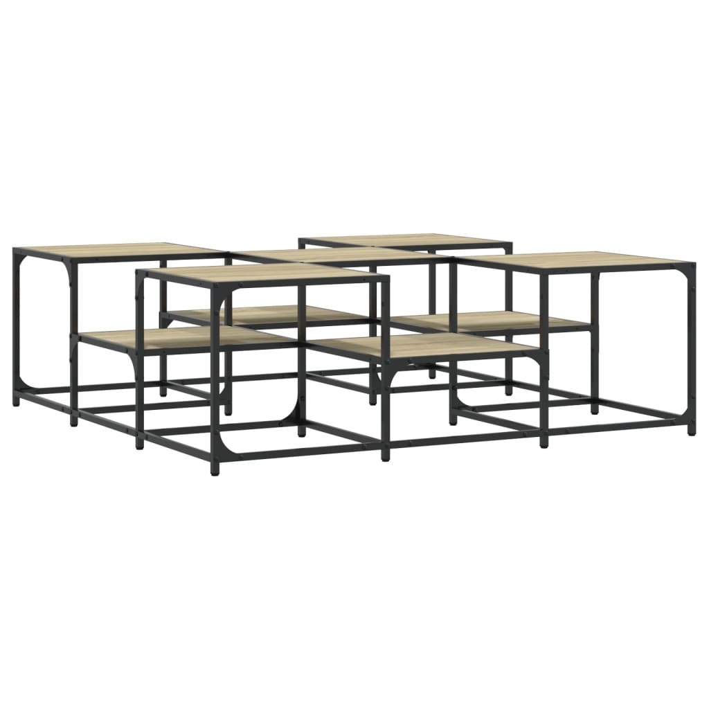 VidaXL Salontafel 121x121x40 cm bewerkt hout sonoma eikenkleurig