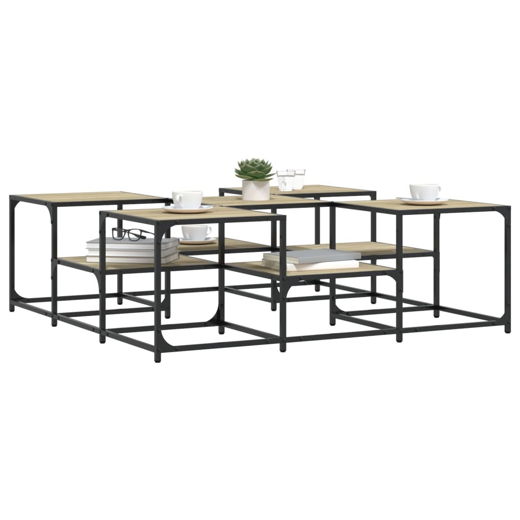 VidaXL Salontafel 121x121x40 cm bewerkt hout sonoma eikenkleurig